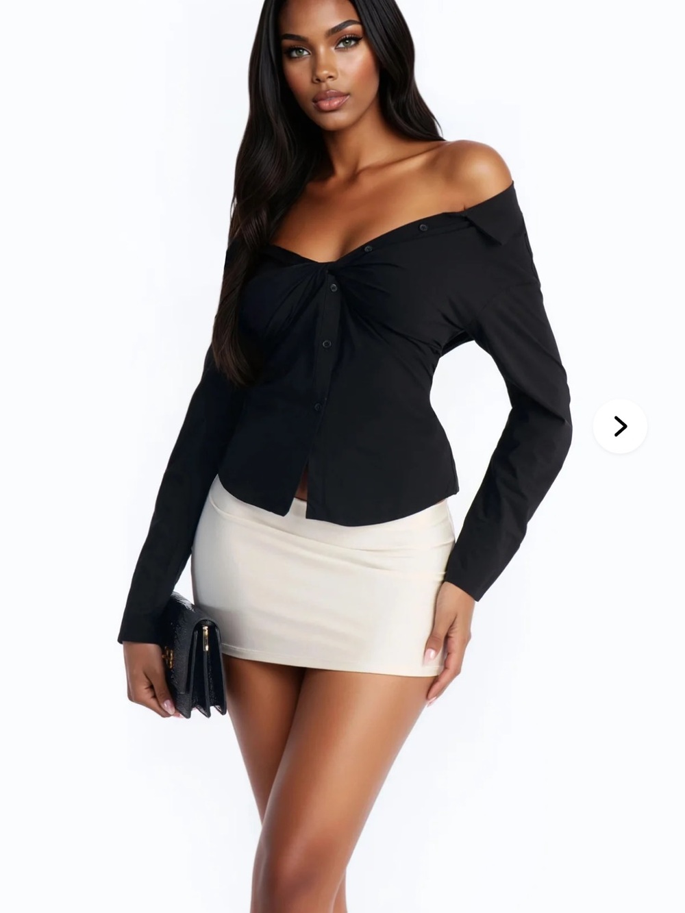 Mango Black Knot-Front Button Down Blouse